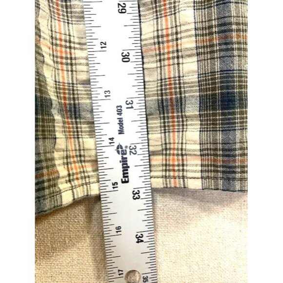 Big Dogs Men's Plaid Short-Sleeve Button-Down Shirt 4X Blue/Beige Cotton Casual - Picture 5 of 6